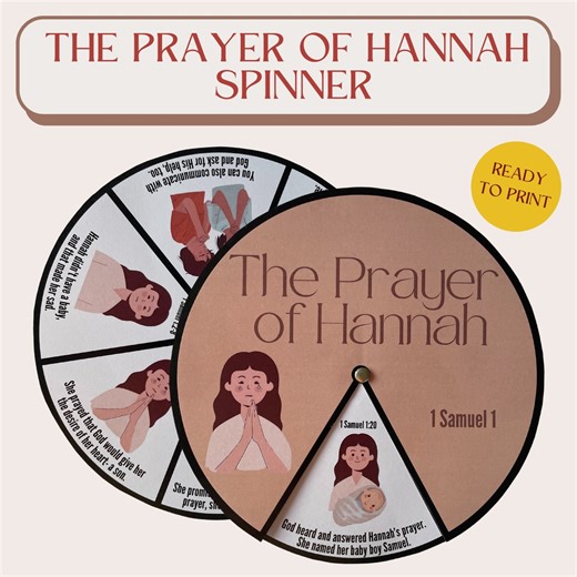 Printable Prayer of Hannah Spinner Wheel - Sunday School Craft, Kids Ministry Activity, Fun Bible Project, Hannah and Samuel Memory Game - Etsy