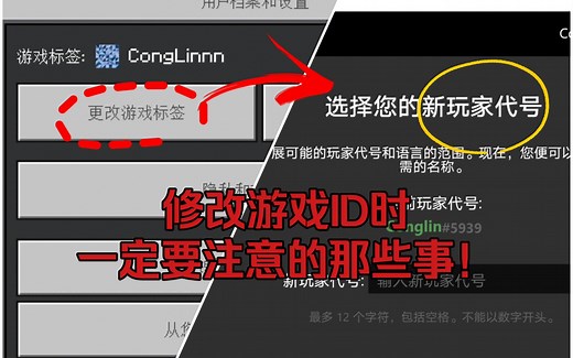 如何修改游戏ID，以及相关注意事项！新手一定要看！【我的世界基础教学】《我的世界pe》