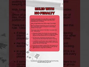 Mahjong: National Mah Jongg League Rules, Rules without penalties, Etiquette, and Best Practices