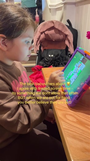 They will go away when food comes. But until then, instead of them running around and annoying others (which they would 100% be doing!) they can have their ipads! Best babysitters ever 😂