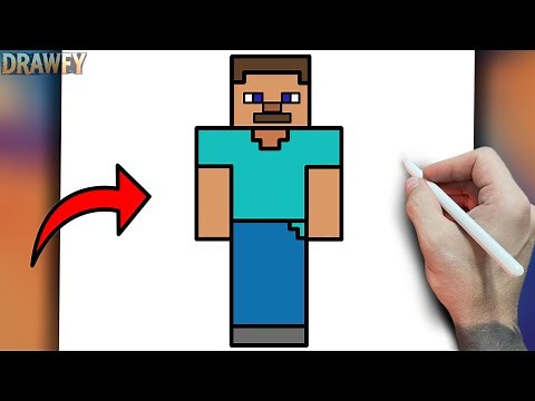 Como Desenhar o STEVE do MINECRAFT Passo a Passo - Fácil e Rápido