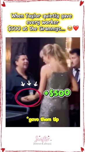 When Taylor quietly gave every worker $500 at the Grammys... 🥹❤️ #TaylorSwift #Shorts