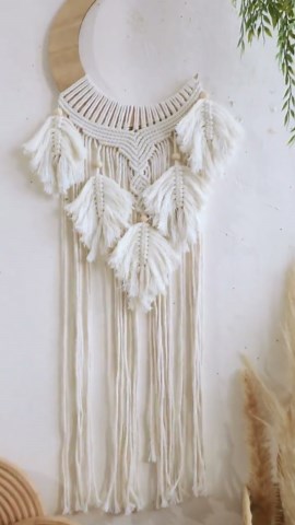 Boho Macrame Wall Hanging, Leaf Tassel Wall Decor, Handwoven Tapestry, Nursery Wall Art, Living Room Bedroom Decor, Housewarming Gift - Etsy