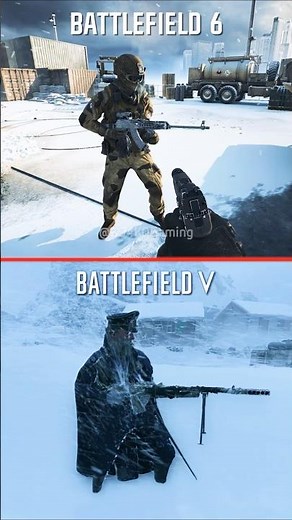8 Years Difference - BF6 VS BFV Snow Physics 🔥 #battlefield6 #battlefield #bf6 #bfv #gaming