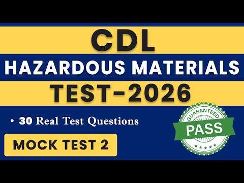 CDL HazMat Written Test 2026 | HazMat Mock Test 1 | CDL Hazardous Materials Exam | Official Handbook