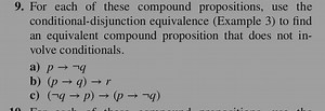 For each of these compound propositions, use the conditional-di... | Filo