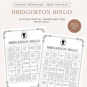 Bridgerton Bingo Game | 10 Unique Cards (PDF File) - Etsy
