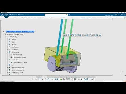 Creating mold cooling channels from points and plane with distance to the plastic part
