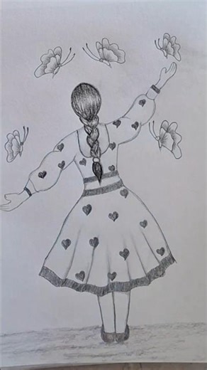 easy girl drawing step by step #shorts #viral #trending #art