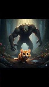 🐱🌲👹 BIG MONSTER & THE LITTLE ORANGE CAT #shortvideo #catstory #monster