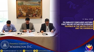 [READ] PH EMBASSY CONCLUDES HISTORIC FIRST ONLINE VOTING FOR OVERSEAS FILIPINOS IN THE UNITED STATES AND THE CARIBBEAN The Philippine Embassy in Washington DC has officially concluded the first-ever online voting for overseas voters in the United States and the Caribbean, marking a historic step towards expanding electoral access for Filipinos abroad. Since the implementation of overseas voting in 2004, the mode of voting has steadily evolved, from in-person voting at the Embassy in the early ye