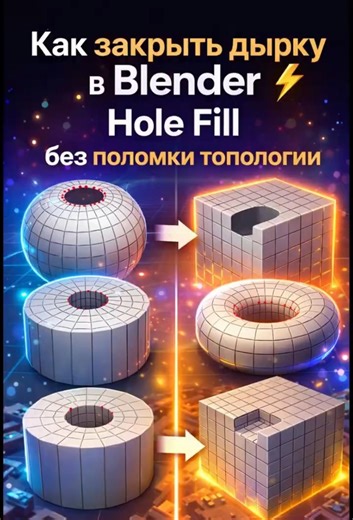 How to close a hole in Blender ⚡ Hole Fill without breaking the topology