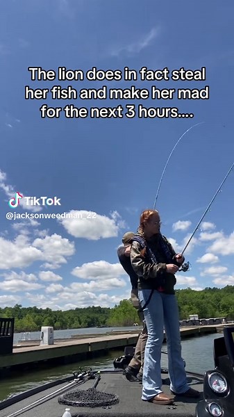 Lion Steals Fish from Angler: A Fishing Mishap