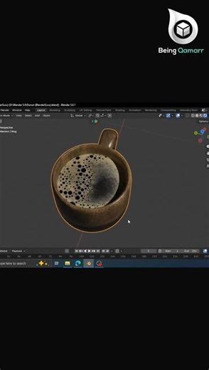 UV Unwrapping of Coffee Mug ☕ | Blender Day 28 | Being Qamarr