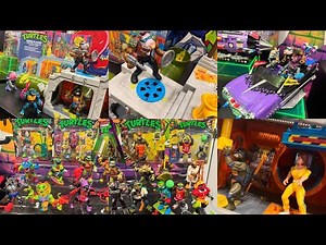 New TMNT Teenage Mutant Ninja Turtles Playmates action figures in display Toy Fair