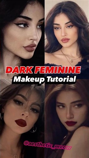 Dark feminine makeup tutorial✨ #darkfeminine #makeuptutorial #darkmakeup #lanadelreylyrics #fyp #yt