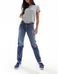 Levi's Middy straight mid-rise jeans in mid blue wash | ASOS