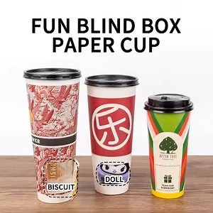 [Hot Item] 12oz Paper Coffee Cups Single Wall Mystery Blind Box Paper Cup