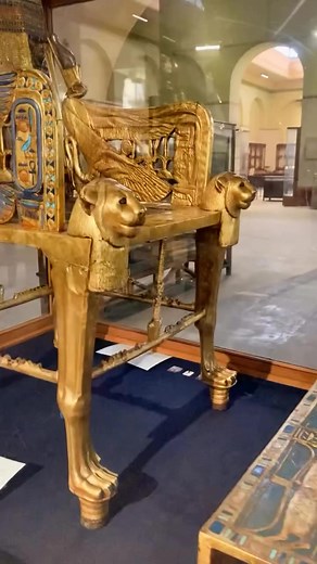 30K views · 1.3K reactions | The Golden Chair of Tutankhamun is a masterpiece of ancient Egyptian craftsmanship, found in the Egyptian Museum. Adorned with intricate carvings and vibrant colors, it tells the story of a young king who once ruled Egypt in grandeur. This throne is a symbol of royalty, power, and timeless artistry Credit to @unlimitedluxor | Ancient Civilizations | Facebook
