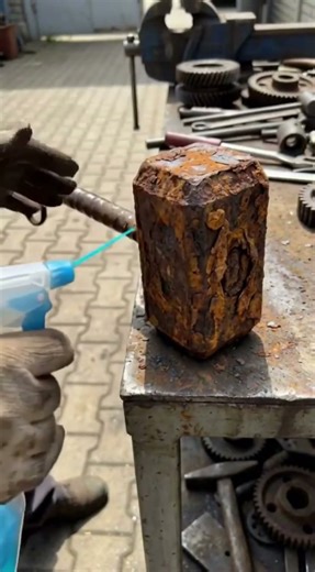 Close up of a rusted metal hammer industrial texture and rough surface