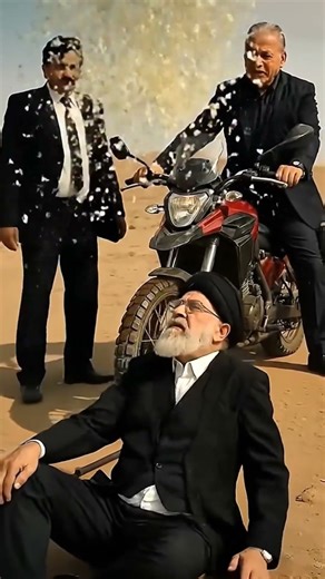 Surreal Political Desert Scene – Trump, Netanyahu & Khamenei | Satirical Digital Art #funny #memes