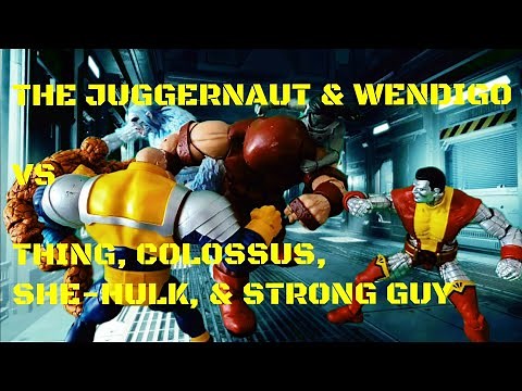The Juggernaut & Wendigo vs Colossus, Thing, She-Hulk, & Strong Guy | Marvel Stop Motion