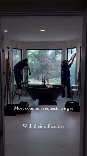 RAPID GLASS ATX | Austin’s #1 Smart Film Provider on Instagram: "Here’s the most common Smart film installation requests and how difficult we think they are! 🙌 Front doors - these started off as a bit difficult but overtime, they’ve become so common, it’s too easy now. Bedroom windows - Since everyone wants privacy in their bedroom, these are a top hit for us. It is difficult to wire them since they can all be different. Some slide up, others slide outward. But not too bad! Conference ro