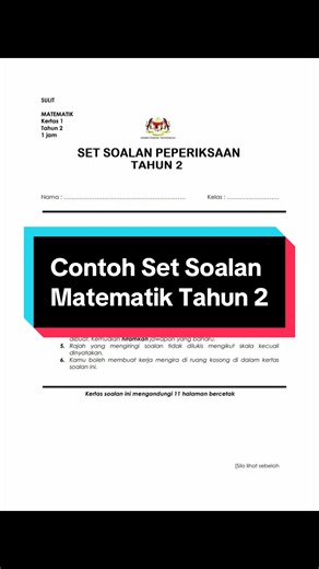 ✏️ Latih Tubi Matematik Tahun 2 Set soalan lengkap dengan jawapan. 📄 Dapat dalam fail PDF mudah print untuk anak buat latihan. 📌 Klik link di bio untuk dapatkan. #latihtubi #soalanpeperiksaan #skora #koleksipeperiksaan #latihtubitahun2