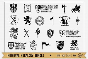Medieval Heraldry SVG Bundle | Knights, Shields & Emblems | Files for Cutting Machines - Etsy