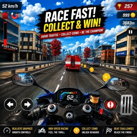 Bike Surf 7 Gameplay | High Speed Traffic Bike Racing Game | Android & Offline