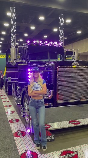 The truck that is! #peterbilt #blonde #fyp #trucking #shifting #girls @Renegade Products USA