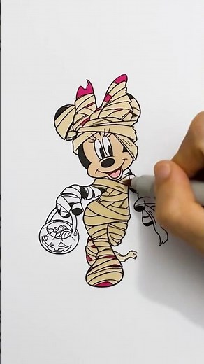Coloring Minnie Mouse Halloween
