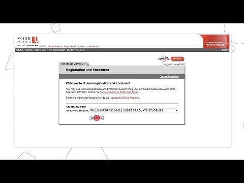 York University Course Enrolment Tutorial
