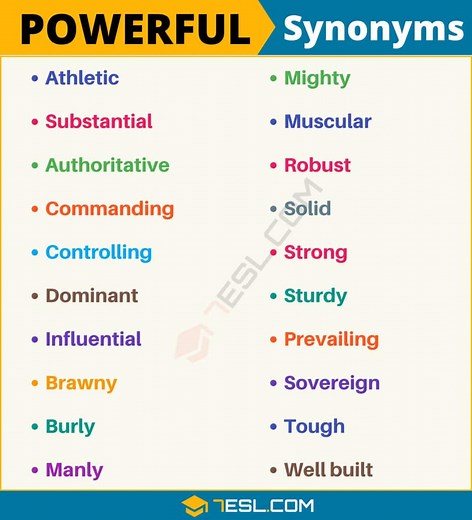 100  Synonyms for "Powerful" in English | Another Word for “Powerful” • 7ESL