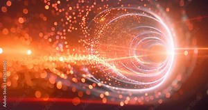 Abstract loop dark hyper space warp flight in futuristic sci-fi virtual reality tunnel seamless loop covered by solar eclipse. 4K 3D Loop colorful Sci-Fi space travel background concept