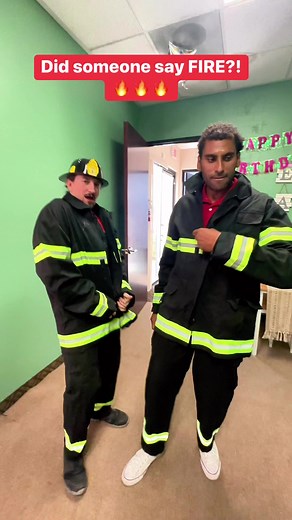 We hired these hot firemen for my friend’s birthday. 🔥 Throw some flames if you think that was a great idea! 😂🔥 #fireman #dancereels #birthday | Amelia G