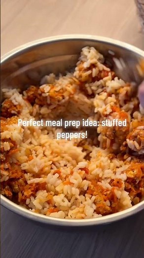 Air fryer stuffed peppers. #recipe #cooking #airfryerrecipes #stuffedpeppers