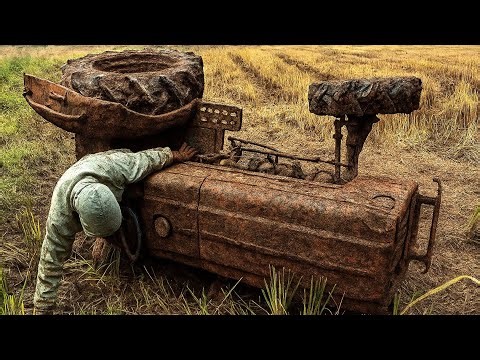 Rescuing a severely crashed tractor // Restoring it back to 100% brand-new condition