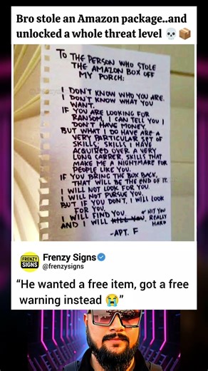 Amazon Package Thief Gets Brutal Warning 😳
