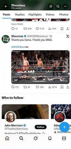 WWE raw sheamus thank you cena and thank you MSG