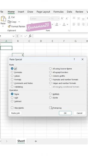 How to convert data column to row #Column to Row #exceltips #kauraman20 #exceltricks