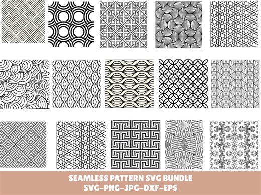 Floral & Geometric Pattern SVG Bundle: Seamless Designs (digital Download) - Etsy