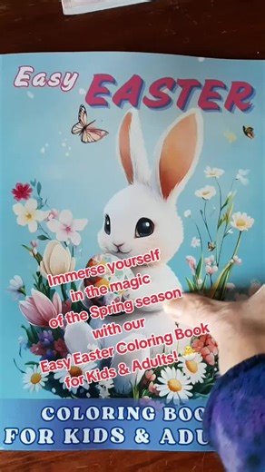 Easy Easter Coloring Book for Kids & Adults: Large Print Pages with Colorful Easter Eggs, Adorable Animals, and Springtime Scenes for Relaxation and Stress Relief https://a.co/d/6KPHjFo @Amazon @Rhapsody Art Books #boldandeasy #cozy #easy #kids #viraltok #coloringbook #tokbook #antistress #stressrelief #giftideas #gift #coloringbooksforadults #bunnies