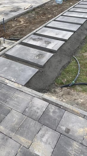 New Walkway Construction Process with Concrete Slabs