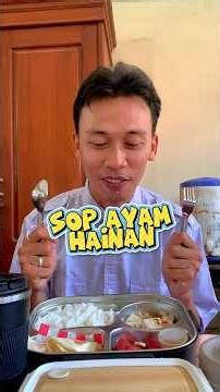 Day 126: Lunch Box from Wife | Hainanese Chicken Soup #gurusd #mukbang #food #lunchbox #shorts