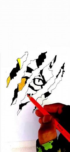 How To Draw Tiger Claw Marks | Unique And Coll Tiger Drawing | Tiger Drawing in Claw Marks | #shorts