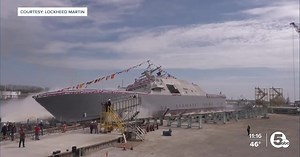 USS Cleveland rocks the tugboat during launch Saturday; sustains 'limited damage,' Navy says