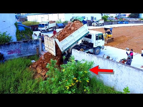 Nicely Start New Project! Transforming a Landfill Dumping & Dozer in Action!