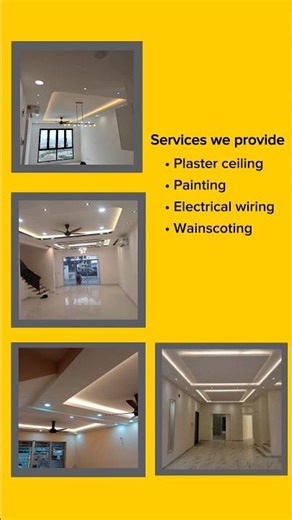 Plaster Ceiling Design | Electrical Wiring | Painting | Install Lights | Install Fan