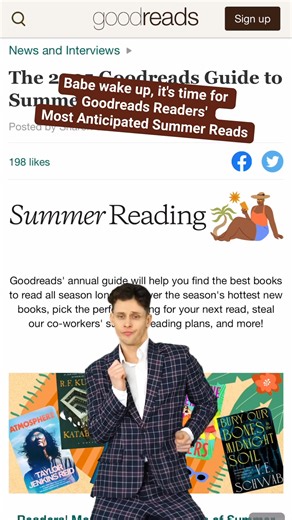 Summer reading has entered the chat! ☀️⁠ ⁠ The Goodreads Summer Reading Guide is back with the biggest books our members can’t wait to read this summer, plus vacation-ready reads and a smattering of our team's personal picks. Get ready to fill your Want to Read shelves for summer here: https://www.goodreads.com/blog/show/2947-the-2025-goodreads-guide-to-summer-reading?ref=abs25_gr_cr_fb_q2 | Goodreads